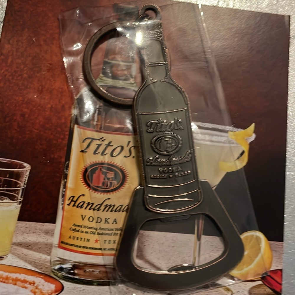 Tito's Vodka Bottle Opener Keychain